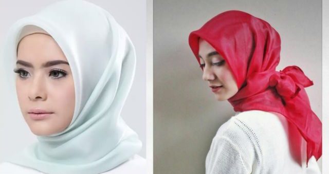 Hijab Organza bahan Mirip Kaca Mengilap Lagi Populer  Banyak di Cari Hijaber